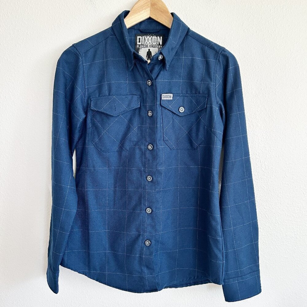 Dixxon Flannel Shirt The Myers Blue Check Long Sleeve Button Down
